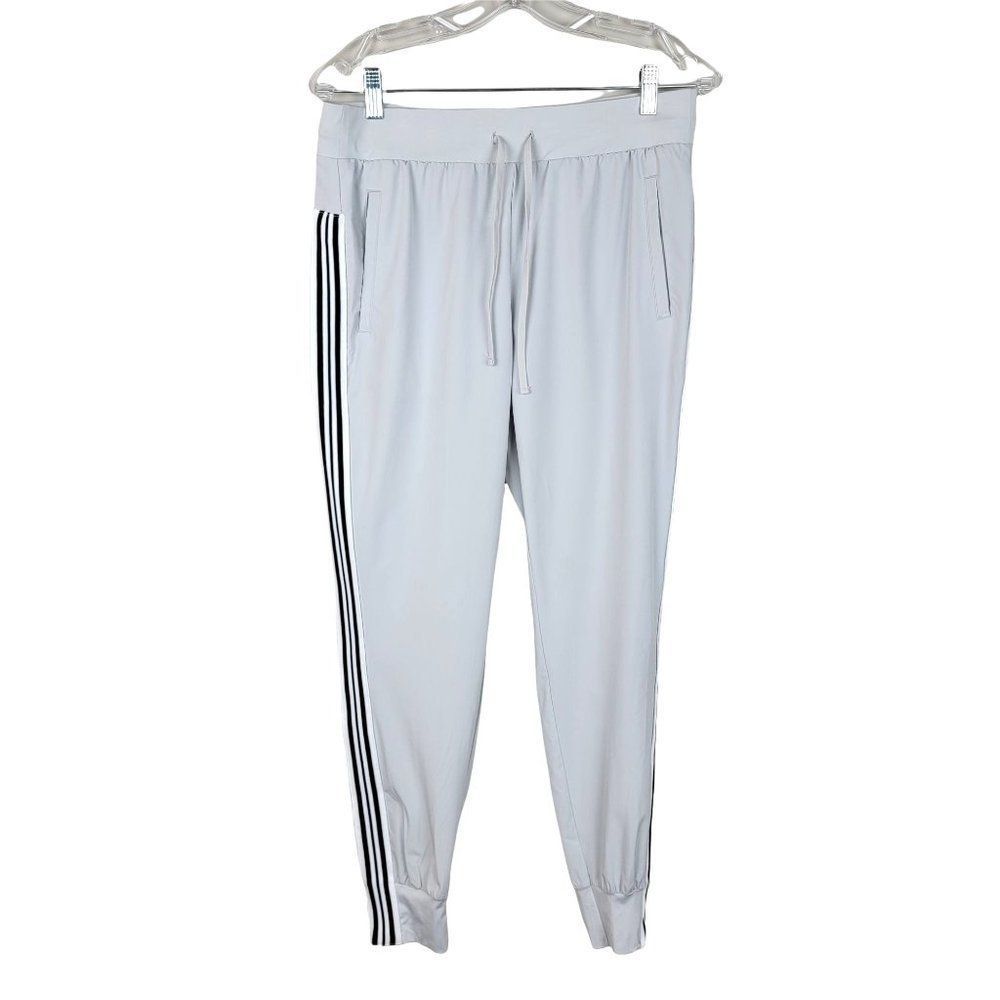 Avia Light Gray Strechy Side Black White Stripes with Pockets Jogger Size M 8-10